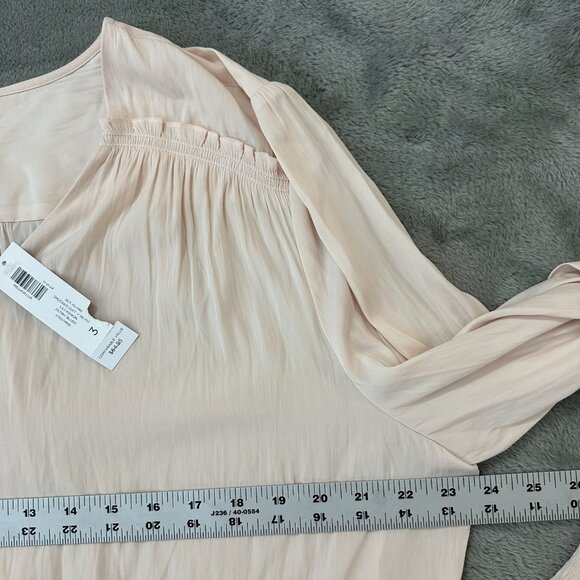 NWT Chico's Smocked Cuff Long Sleeve Blush Pink Blouse Shirt 3 XL 16/18 - Picture 6 of 7